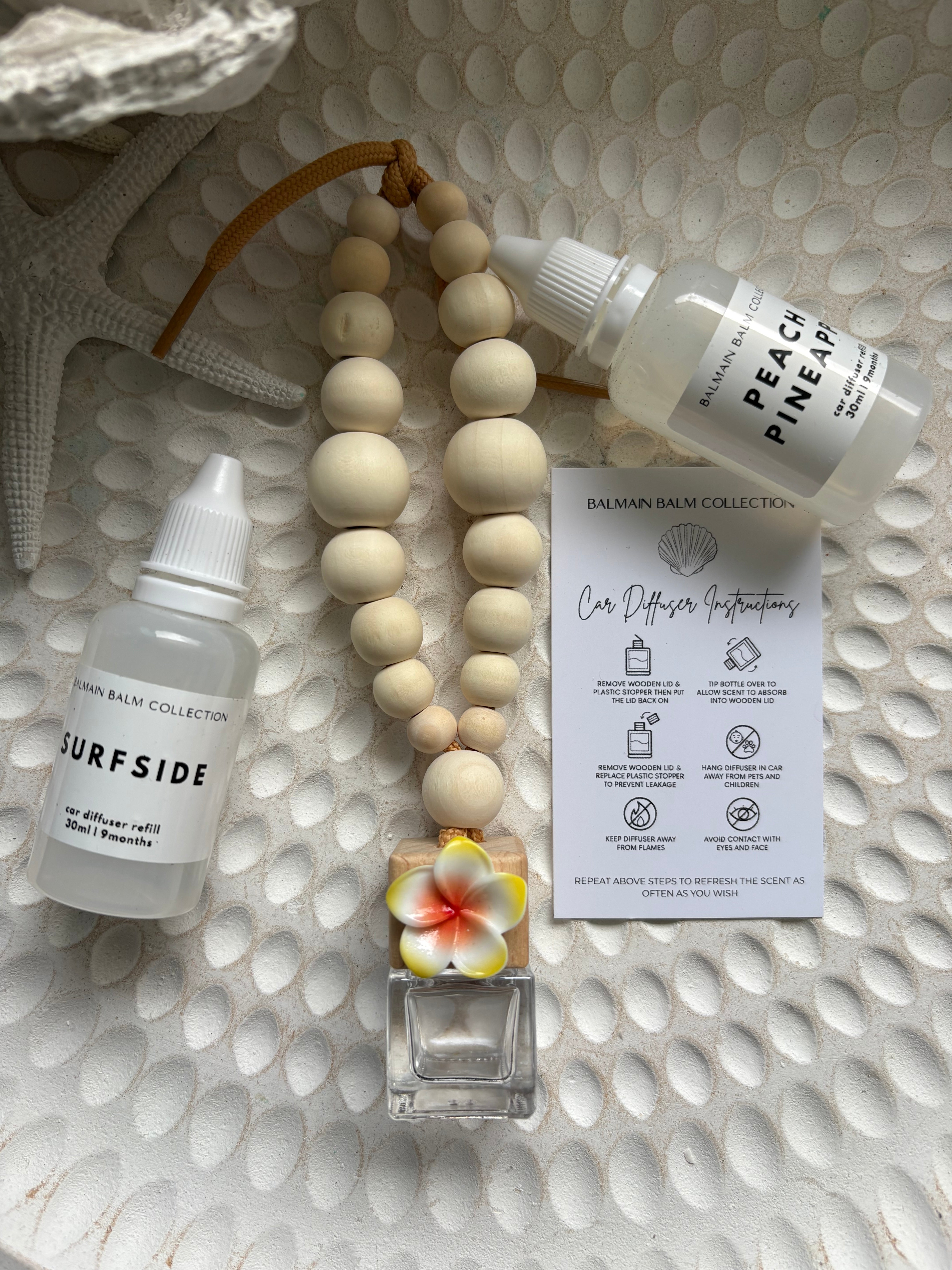 Ombre Frangipani Car Diffuser - Yellow to Orange