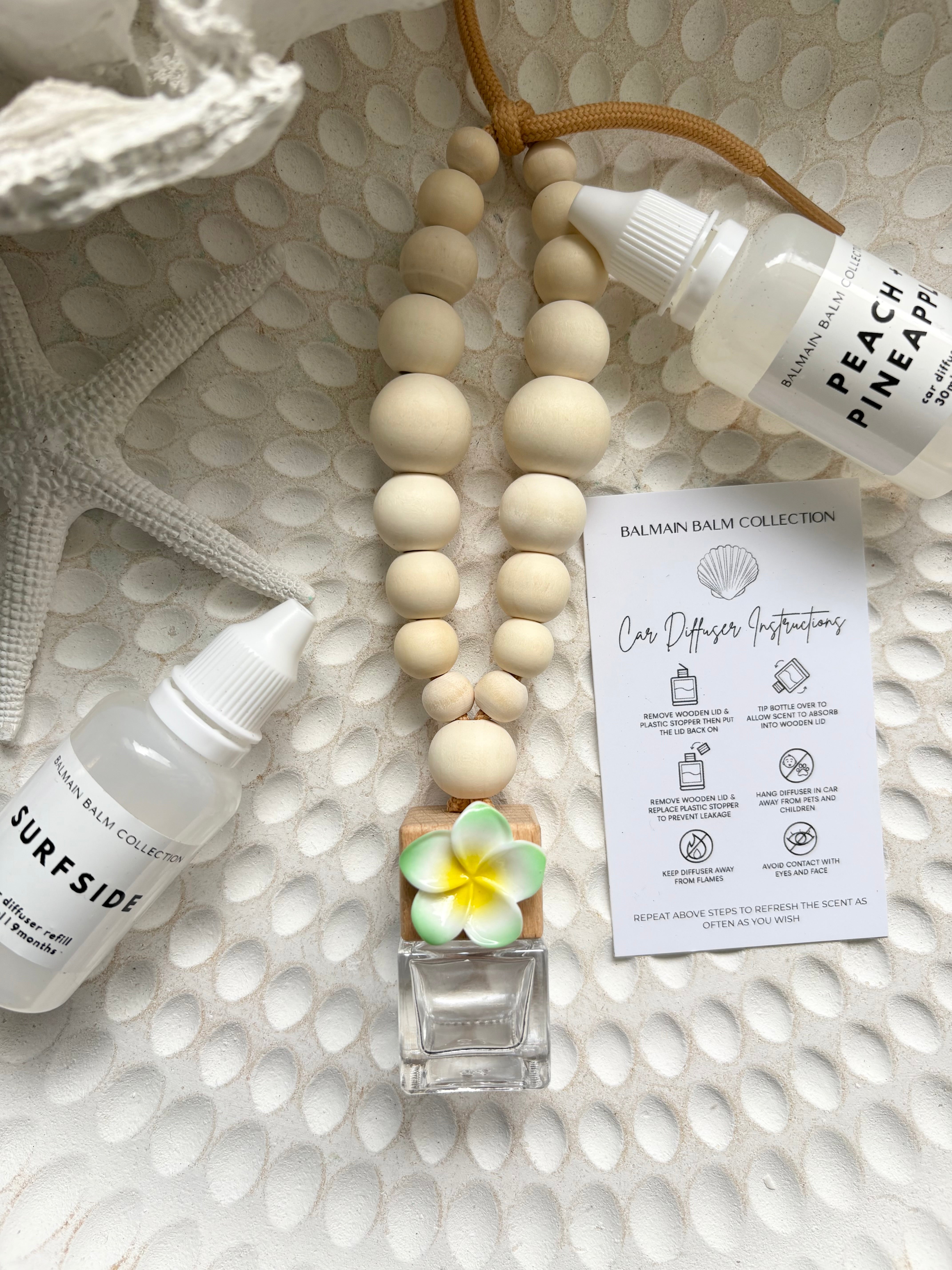 Ombre Frangipani Car Diffuser - Green