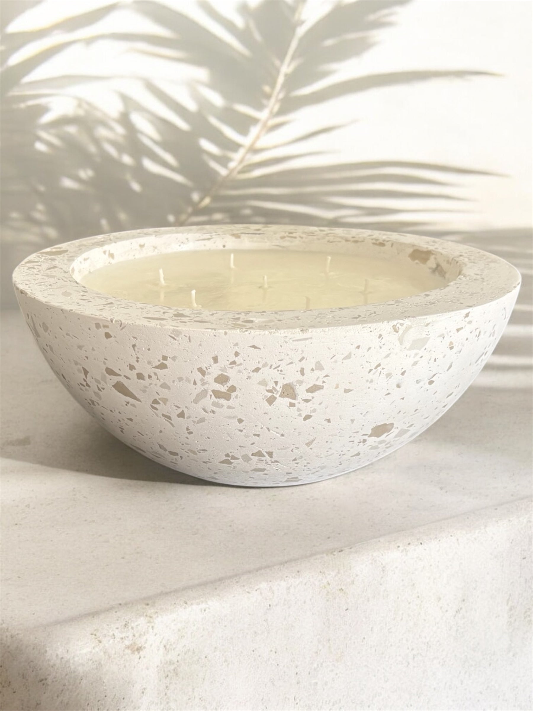 Extra Large Coastal Terrazzo Concrete Candle - 1.8L