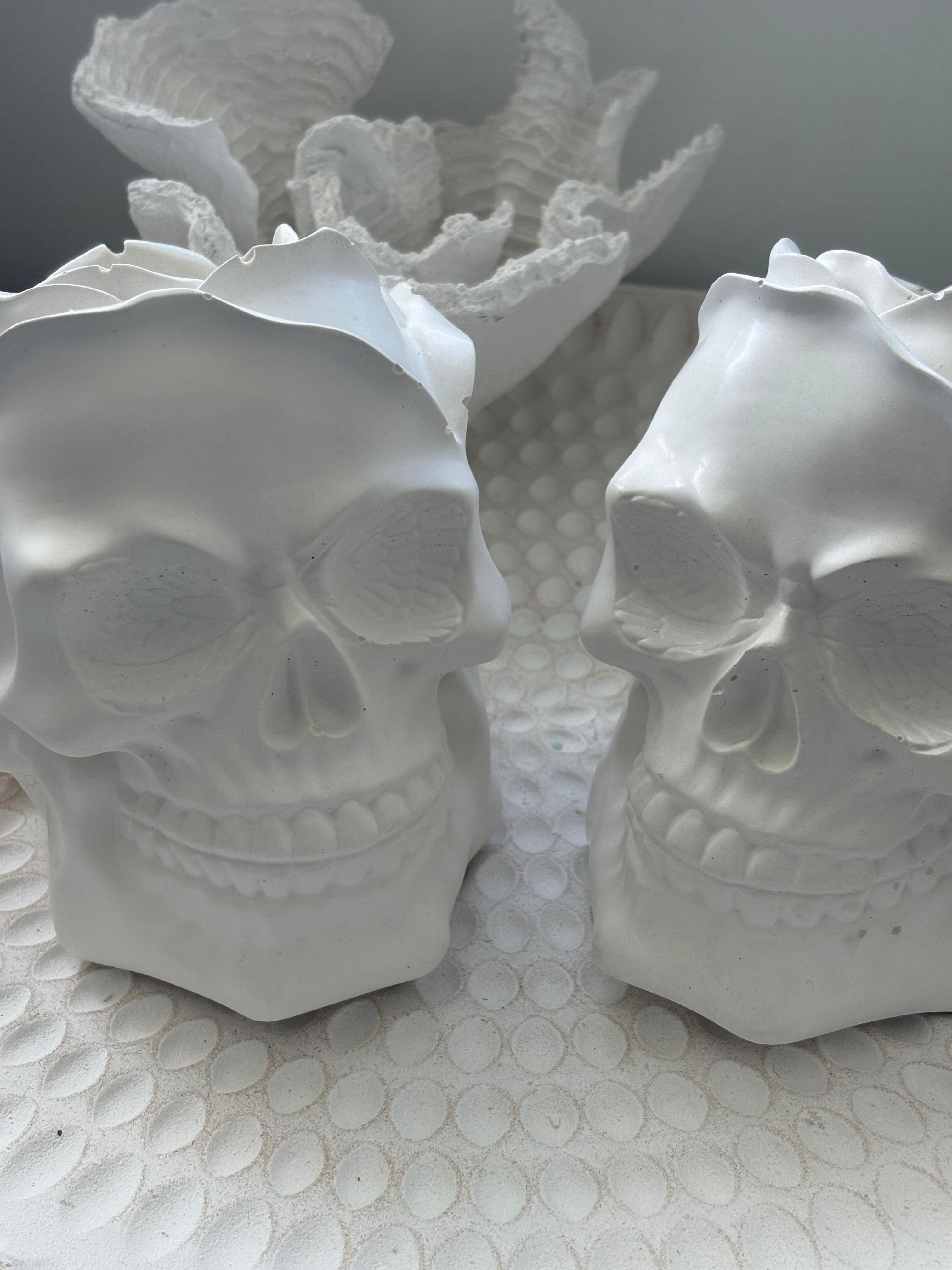 Limited Edition Rose Skull Candle