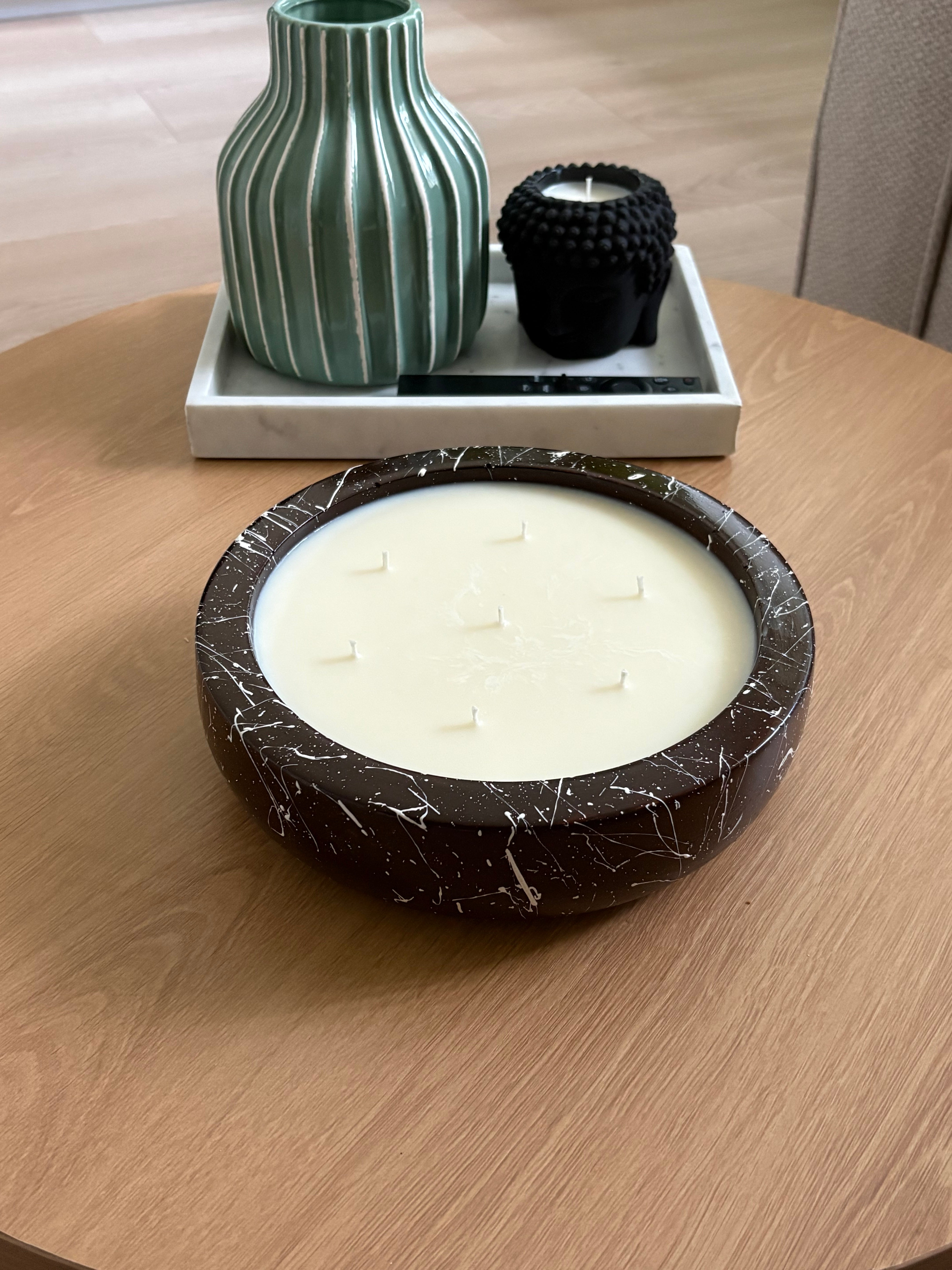 Deep Chocolate Abstract Concrete Candle | 1.2kg