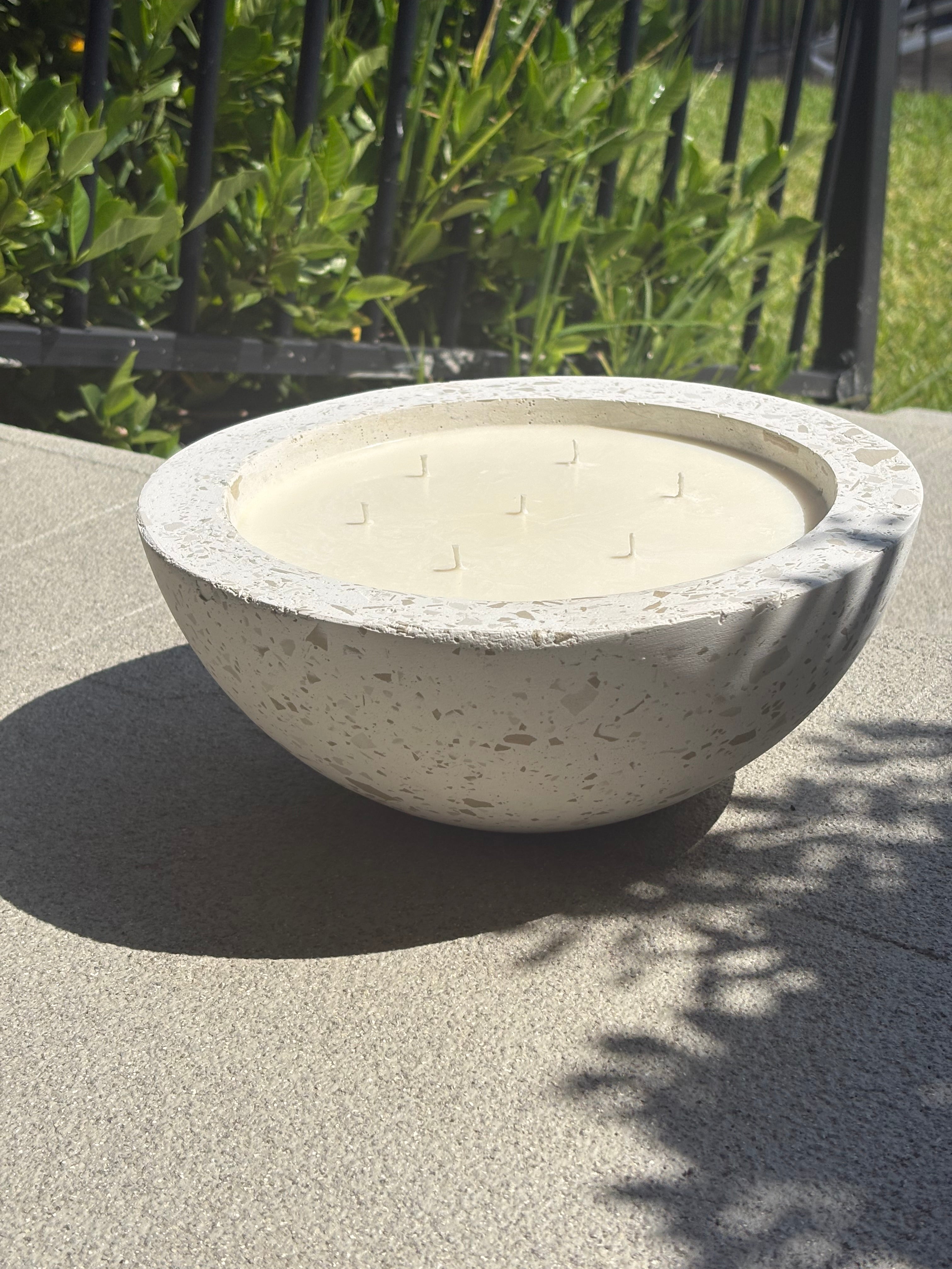 Extra Large Coastal Terrazzo Concrete Candle - 1.8L