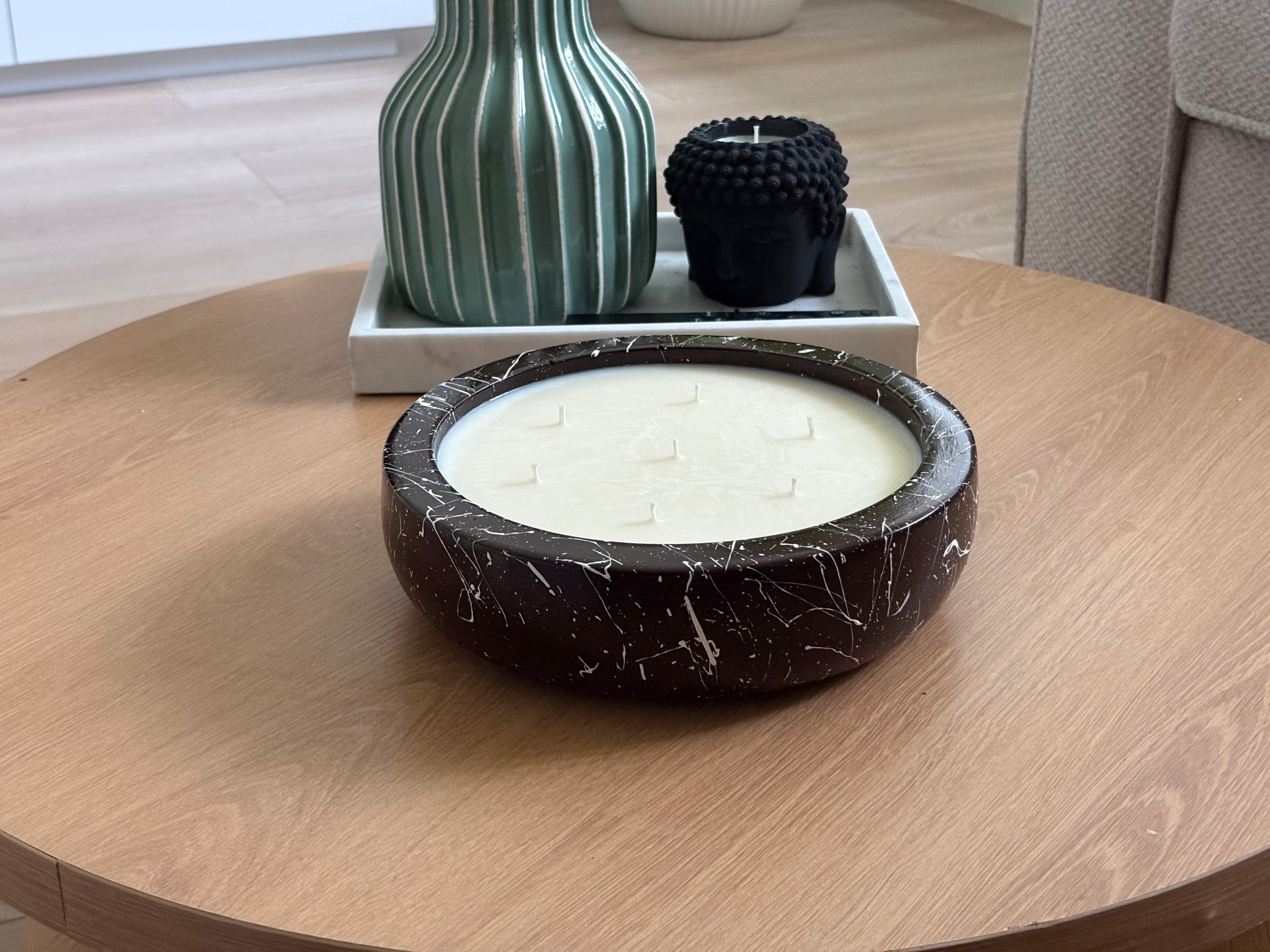 Deep Chocolate Abstract Concrete Candle | 1.2kg