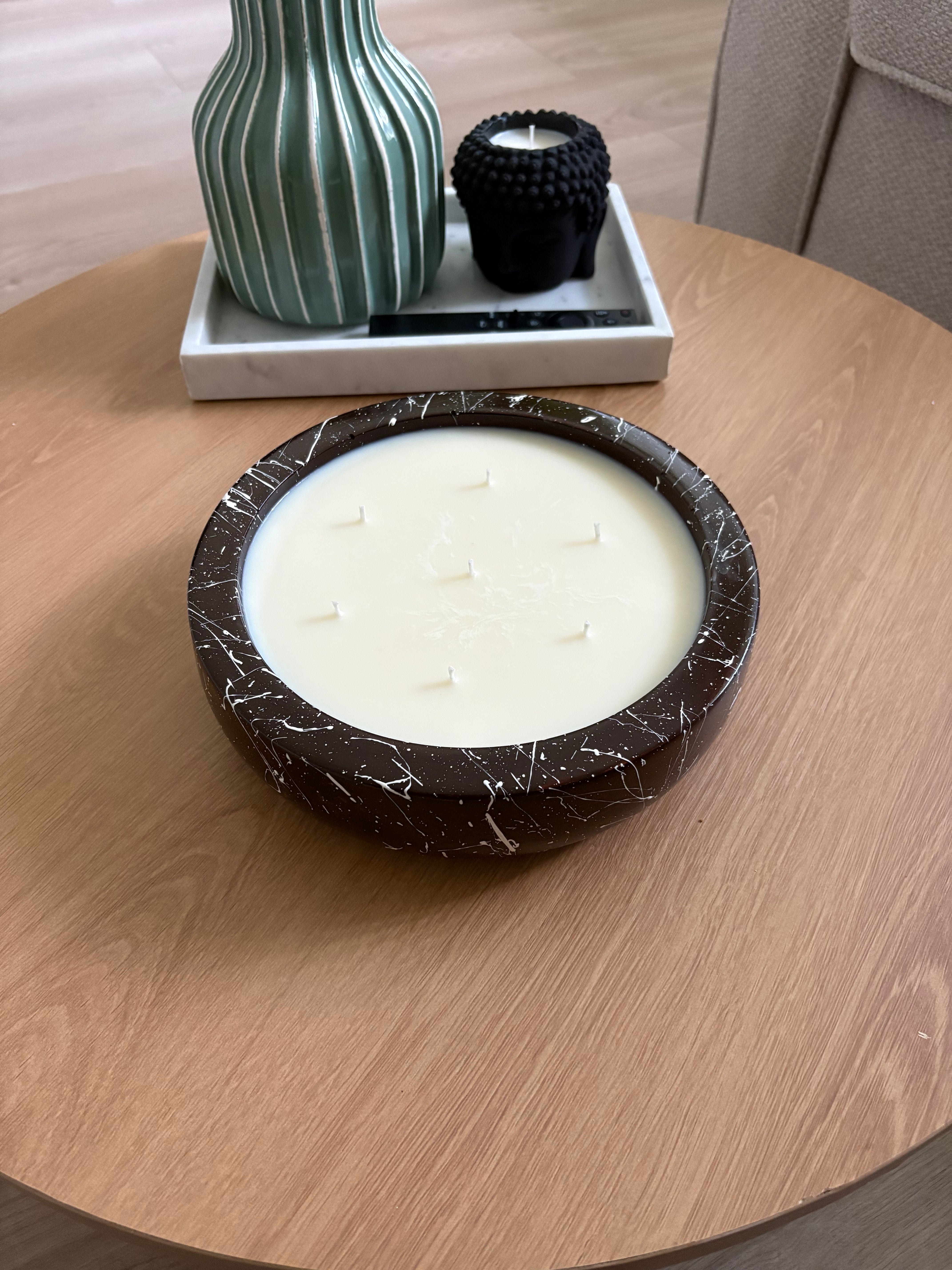 Deep Chocolate Abstract Concrete Candle | 1.2kg