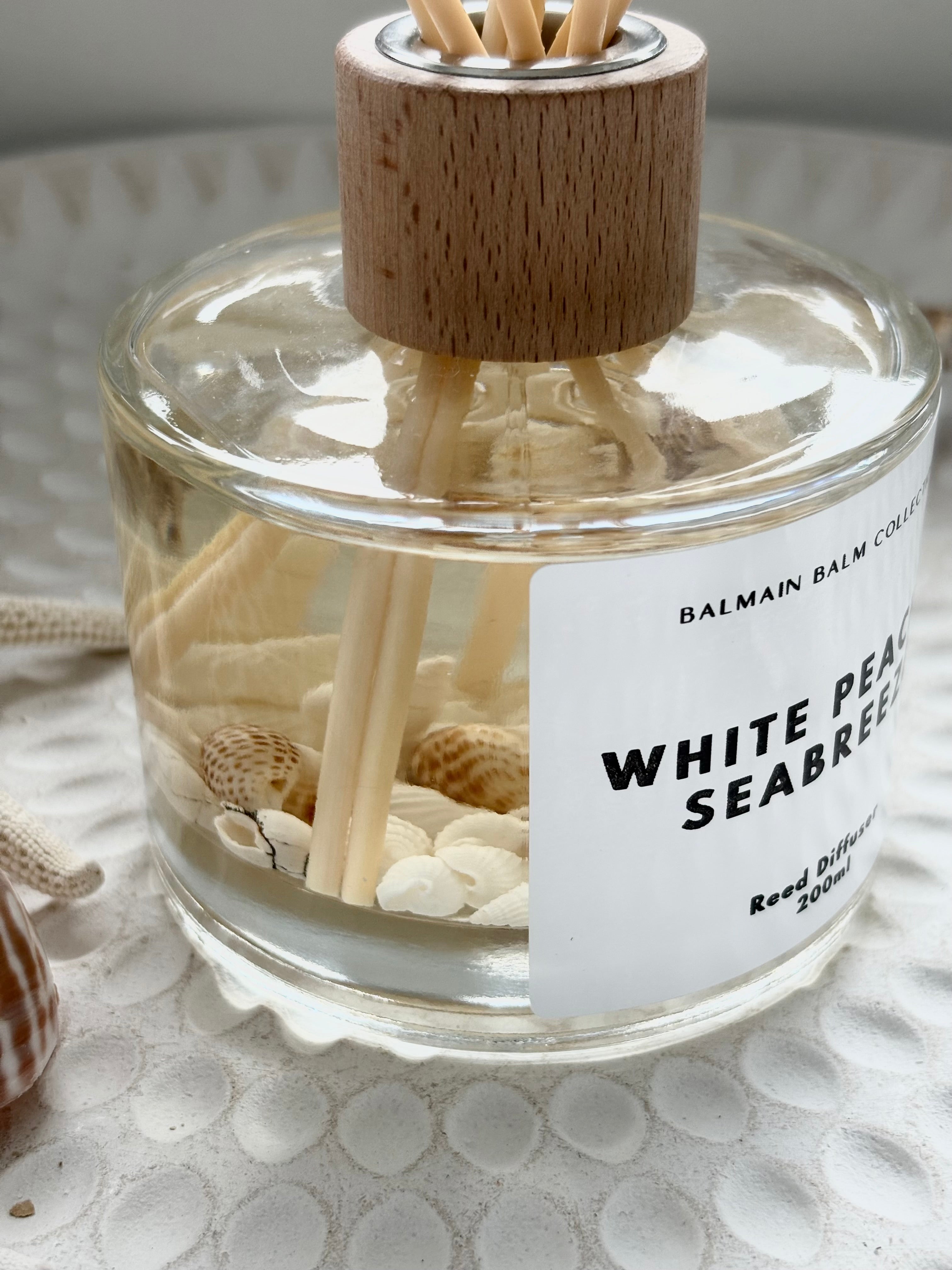 Coastal Shell Reed Diffuser - White Peach & Seabreeze