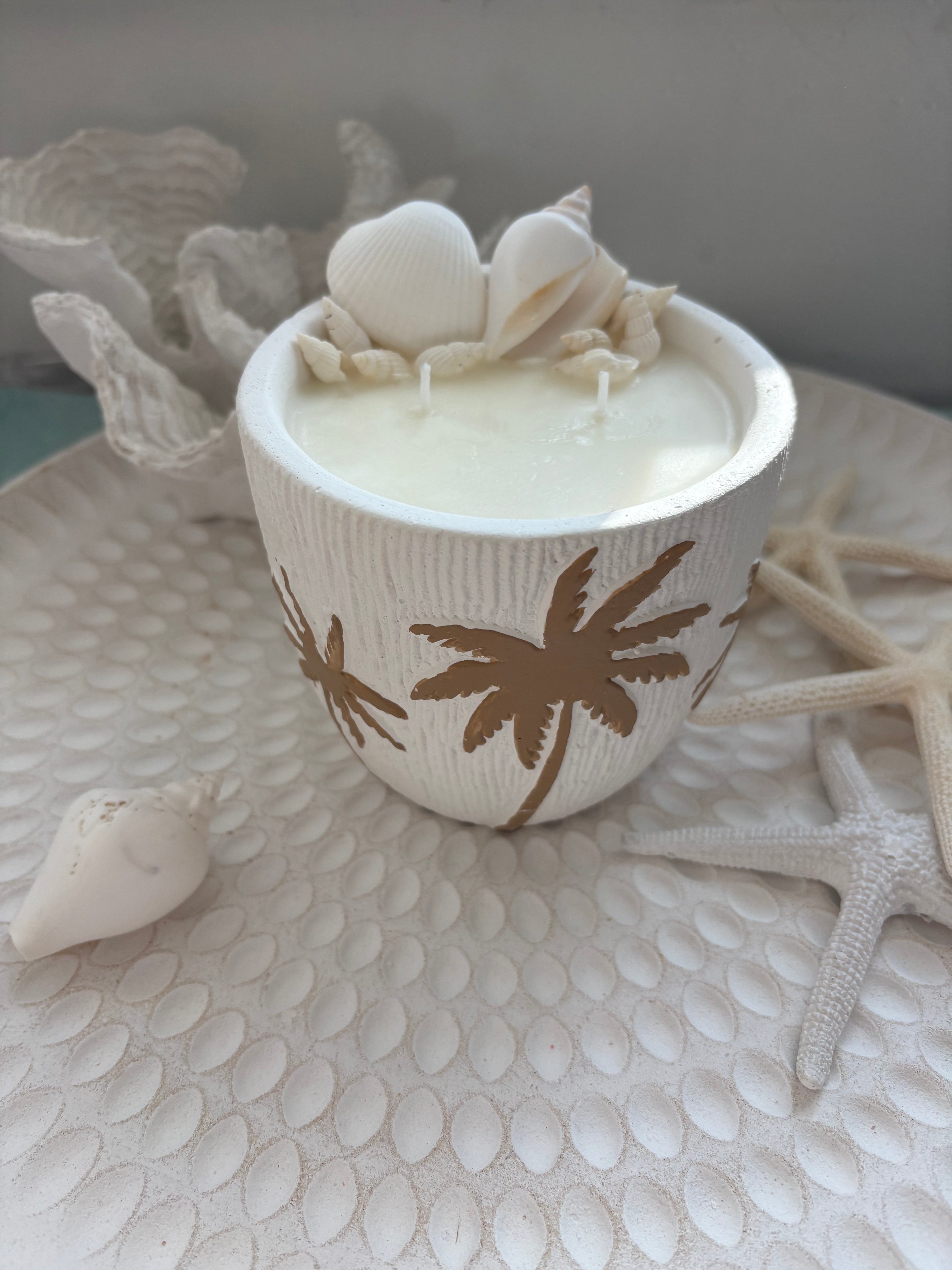 Coastal Palm Candle (Shells)