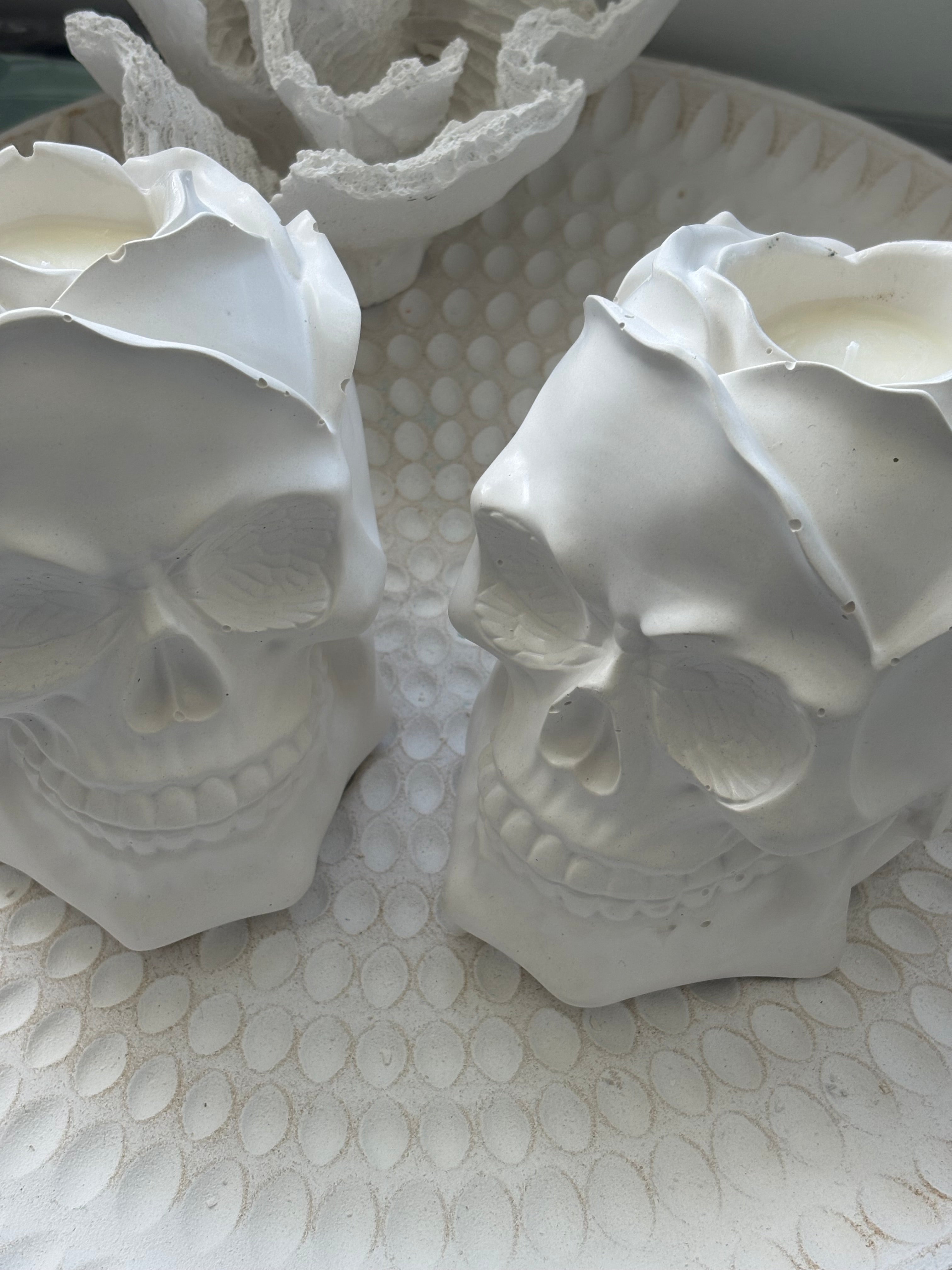 Limited Edition Rose Skull Candle