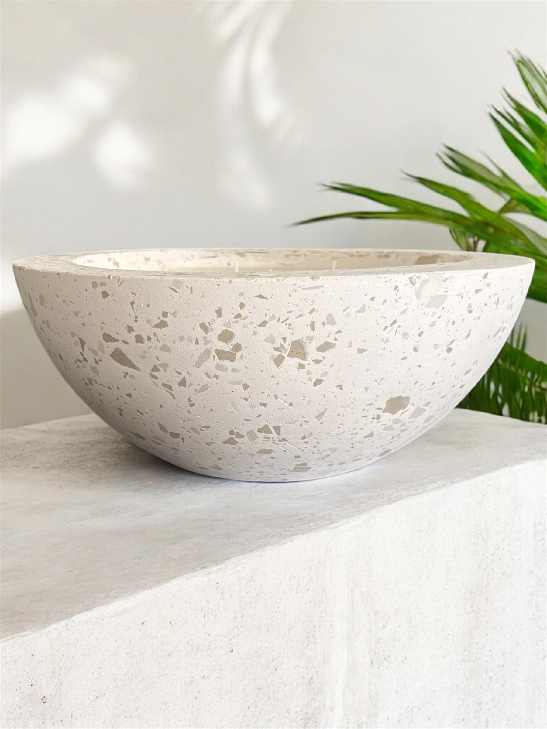 Extra Large Coastal Terrazzo Concrete Candle - 1.8L