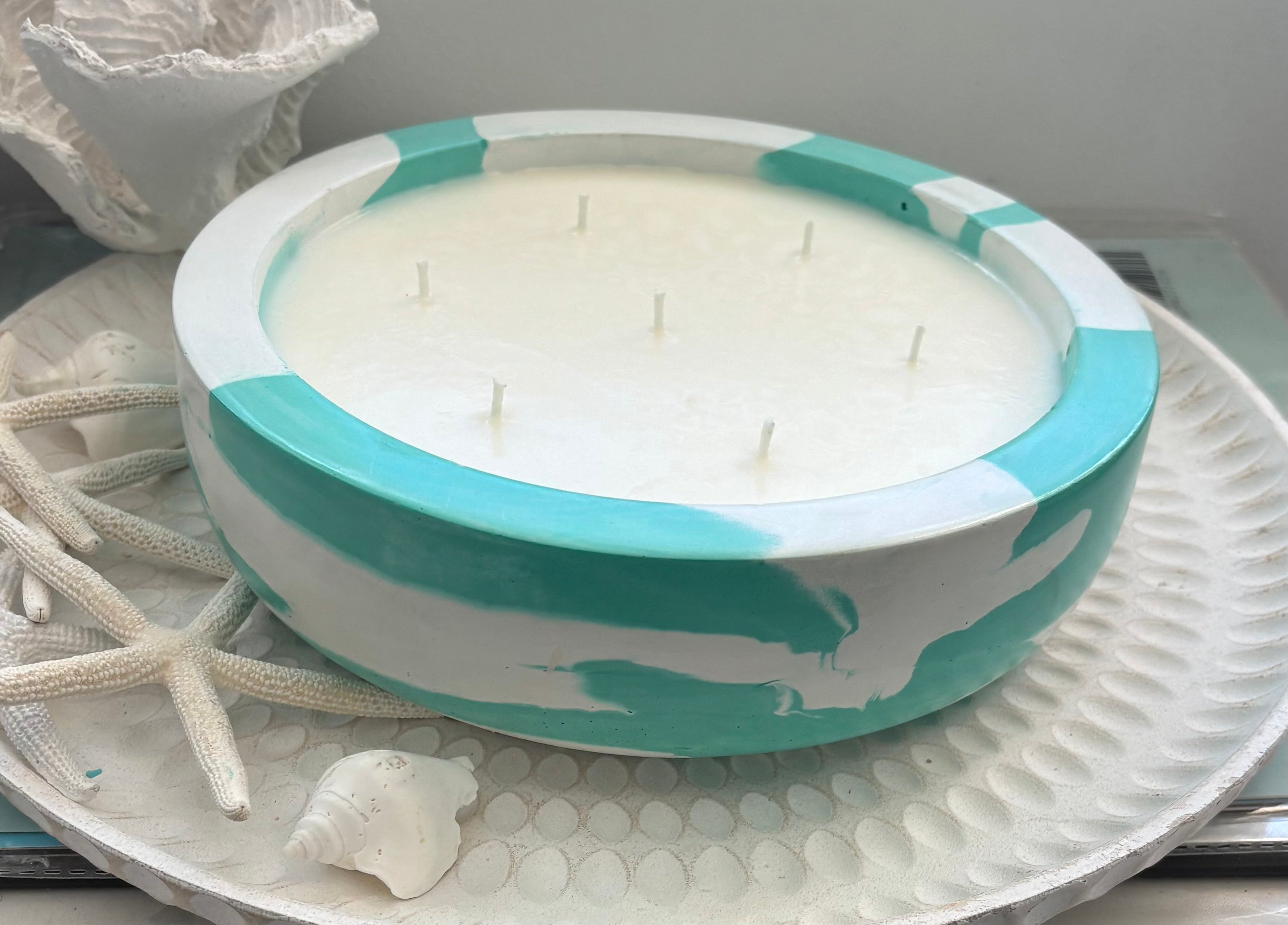 Extra Large Marbled Concrete Candle – Coconut Lime (1.2kg)