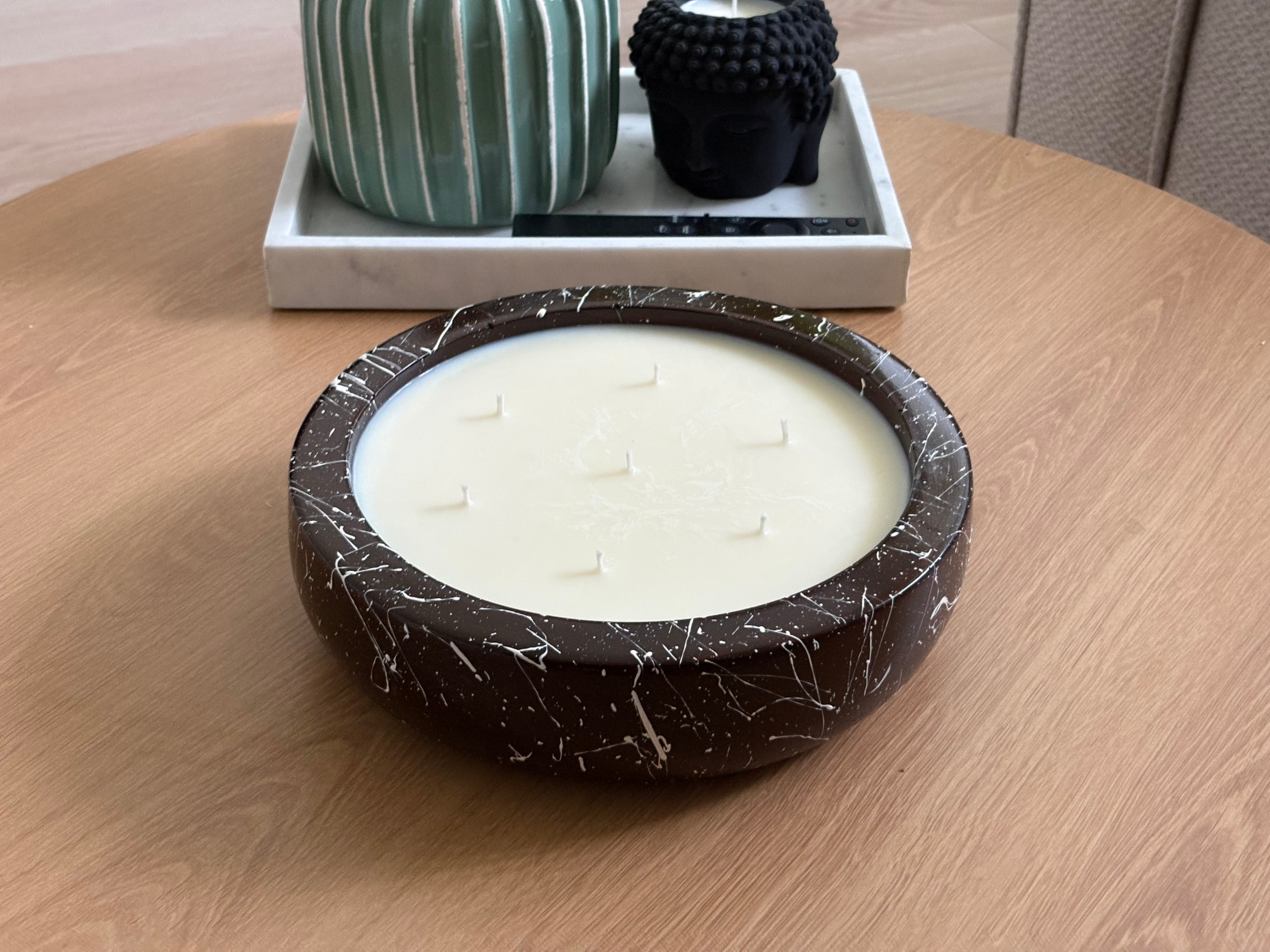 Deep Chocolate Abstract Concrete Candle | 1.2kg