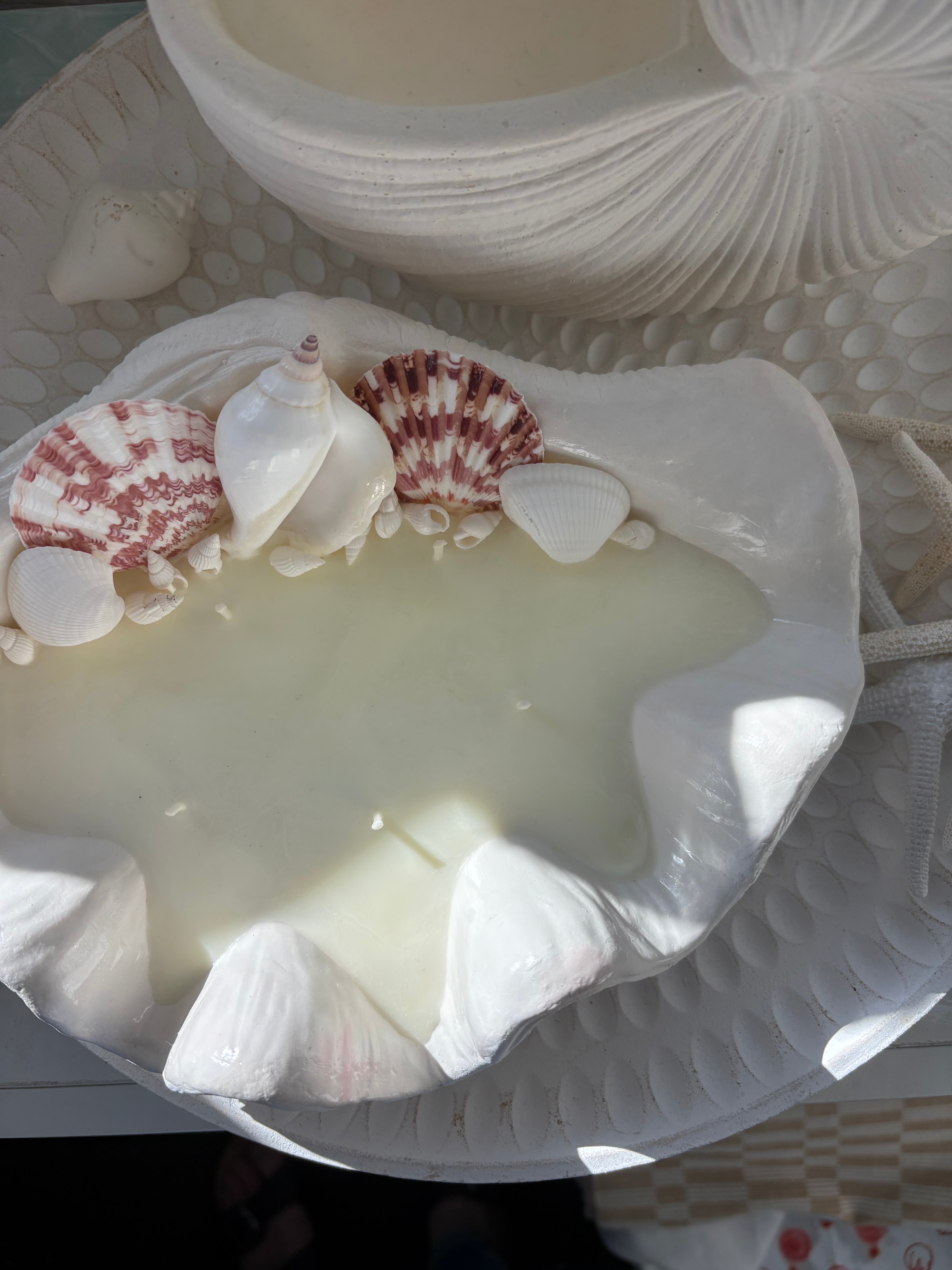 Large Clam Shell Candle (Decorated)