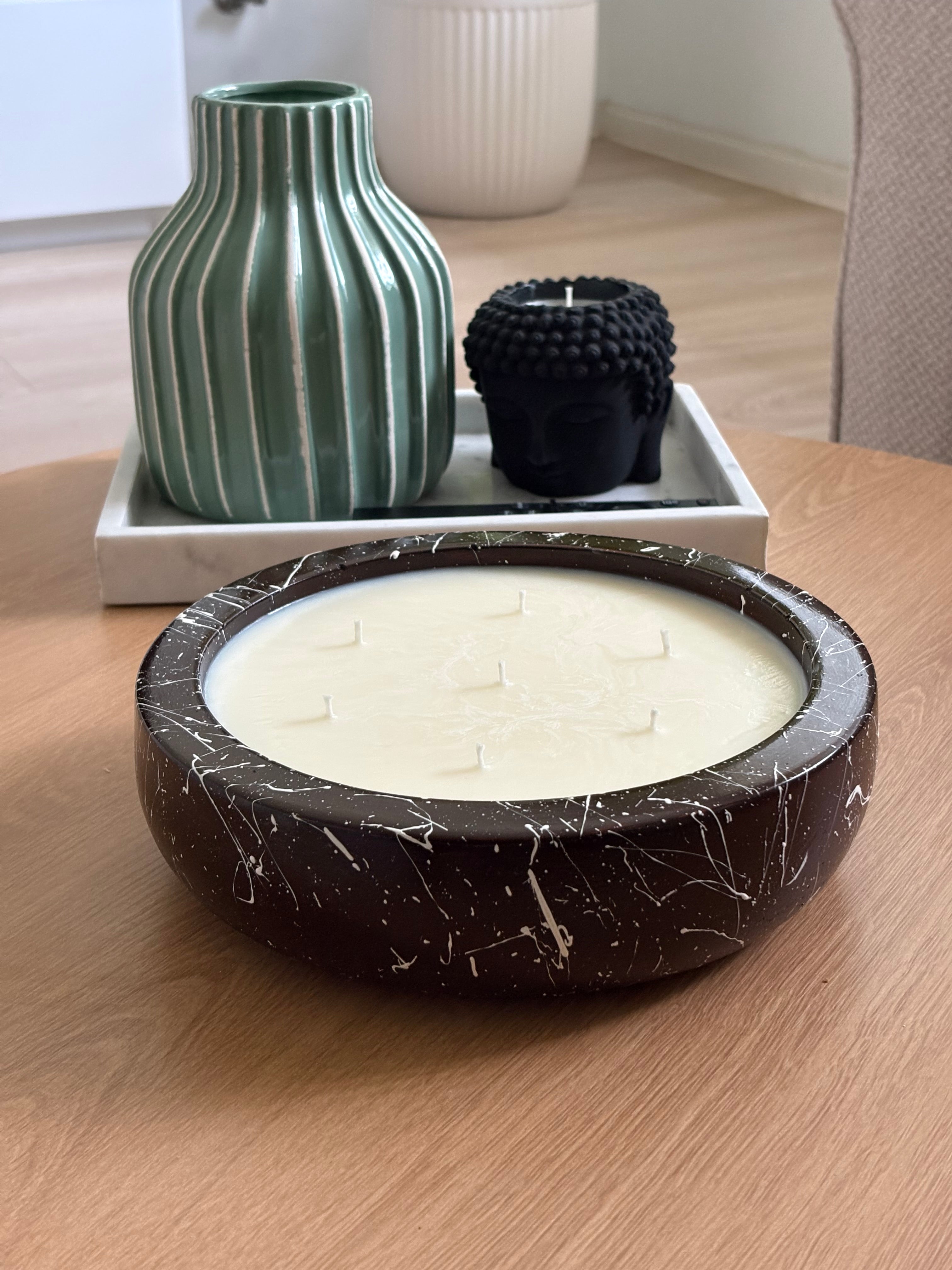 Deep Chocolate Abstract Concrete Candle | 1.2kg