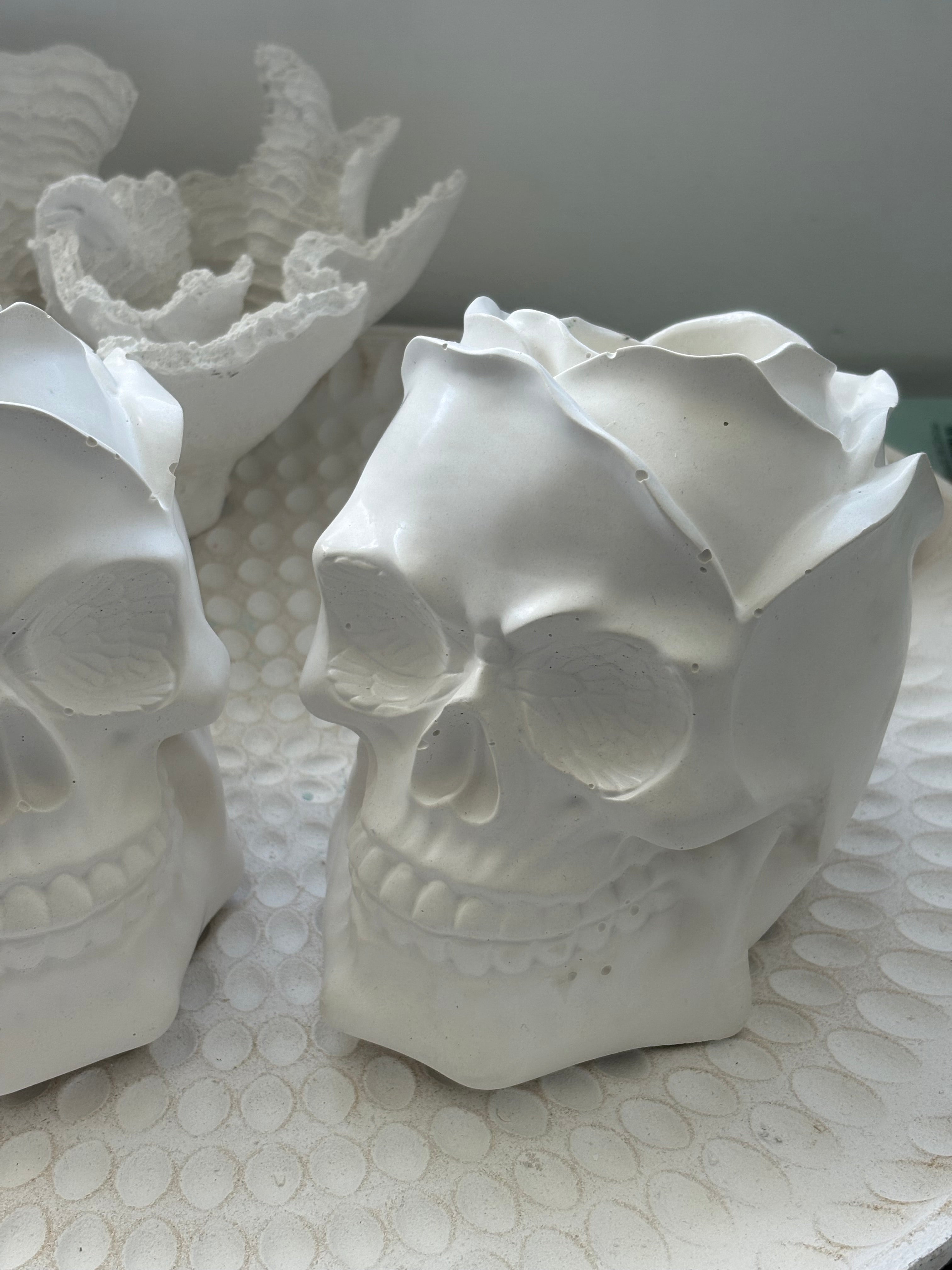 Limited Edition Rose Skull Candle