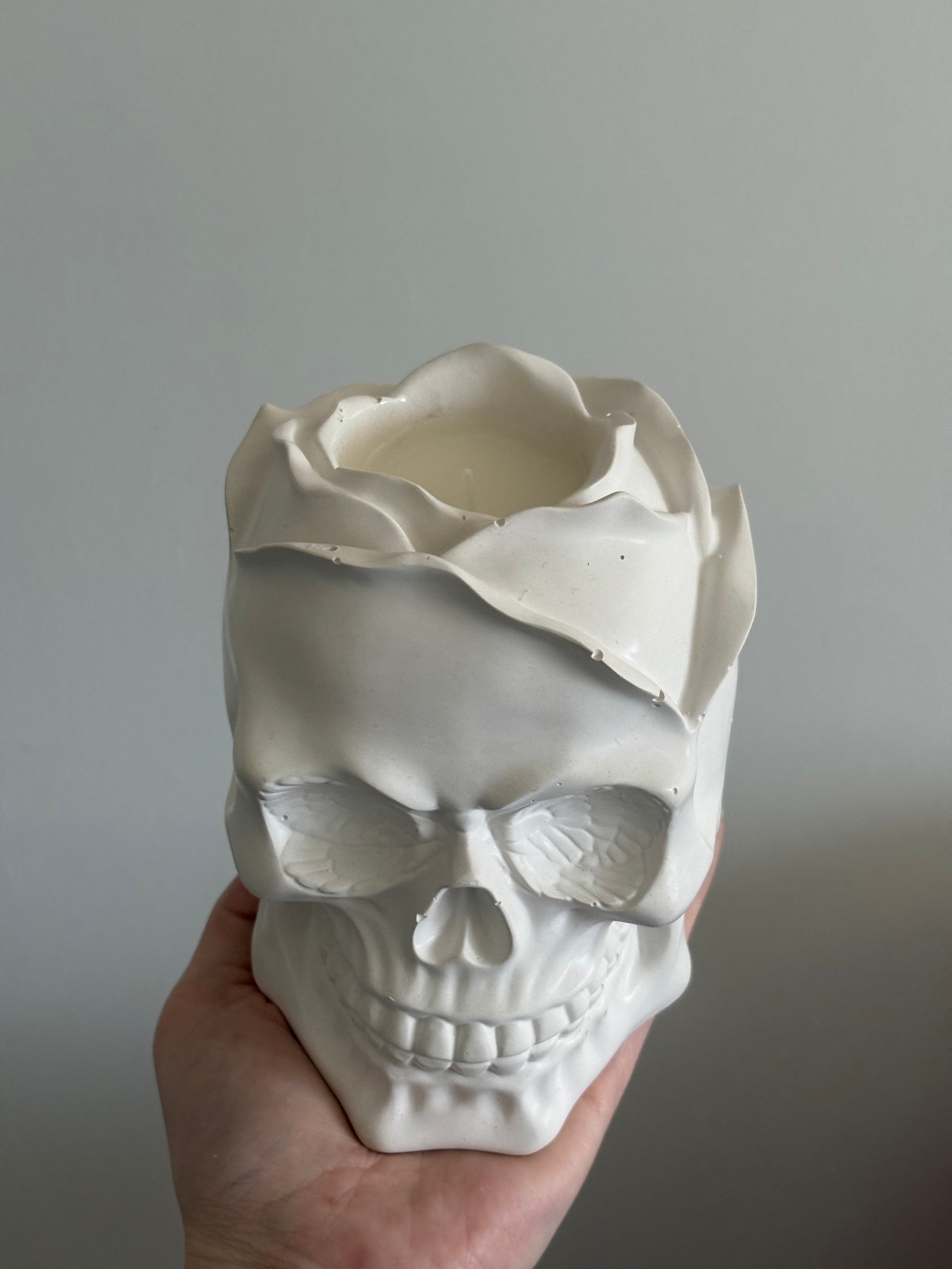 Limited Edition Rose Skull Candle