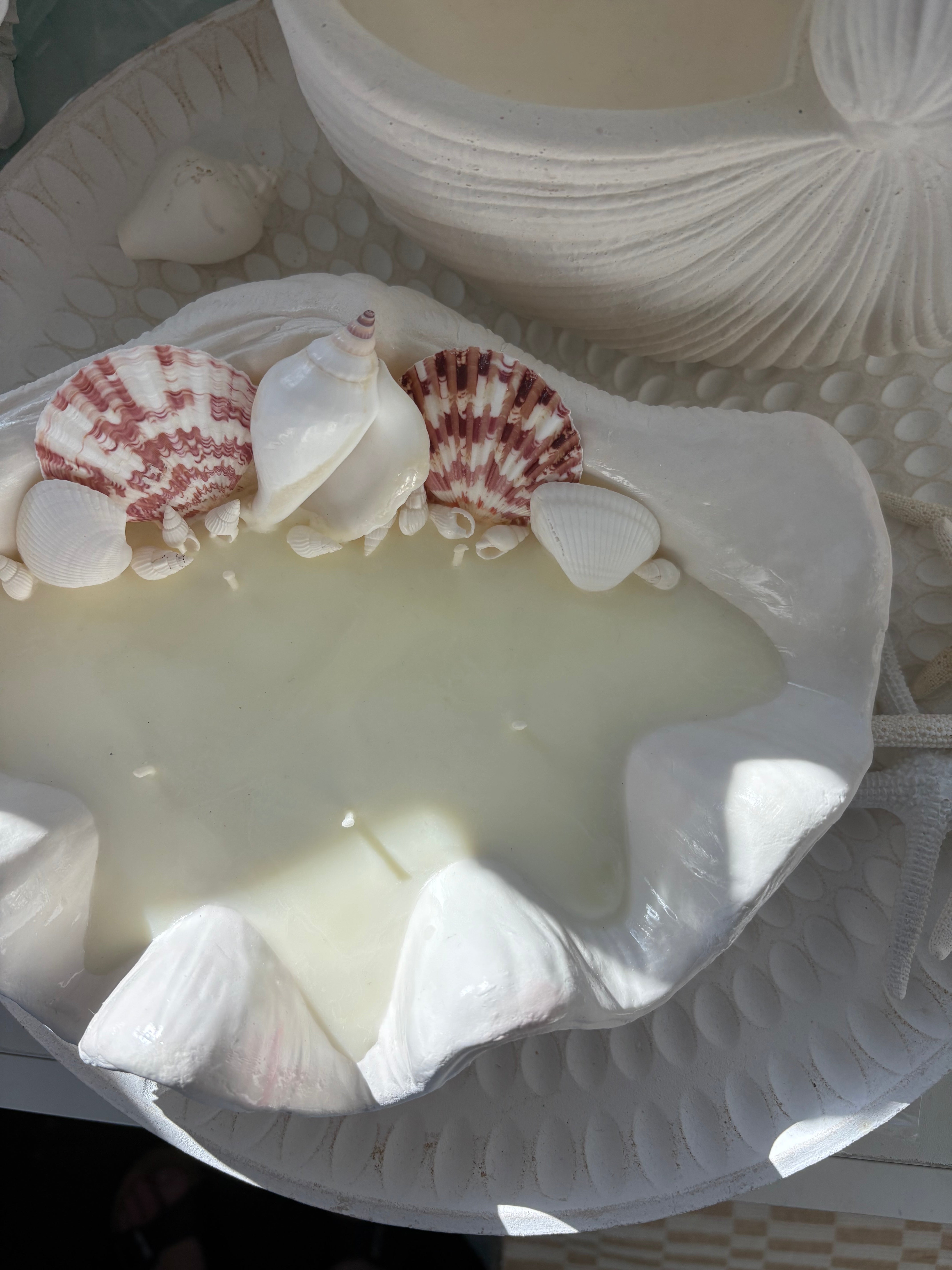 Large Clam Shell Candle (Decorated)