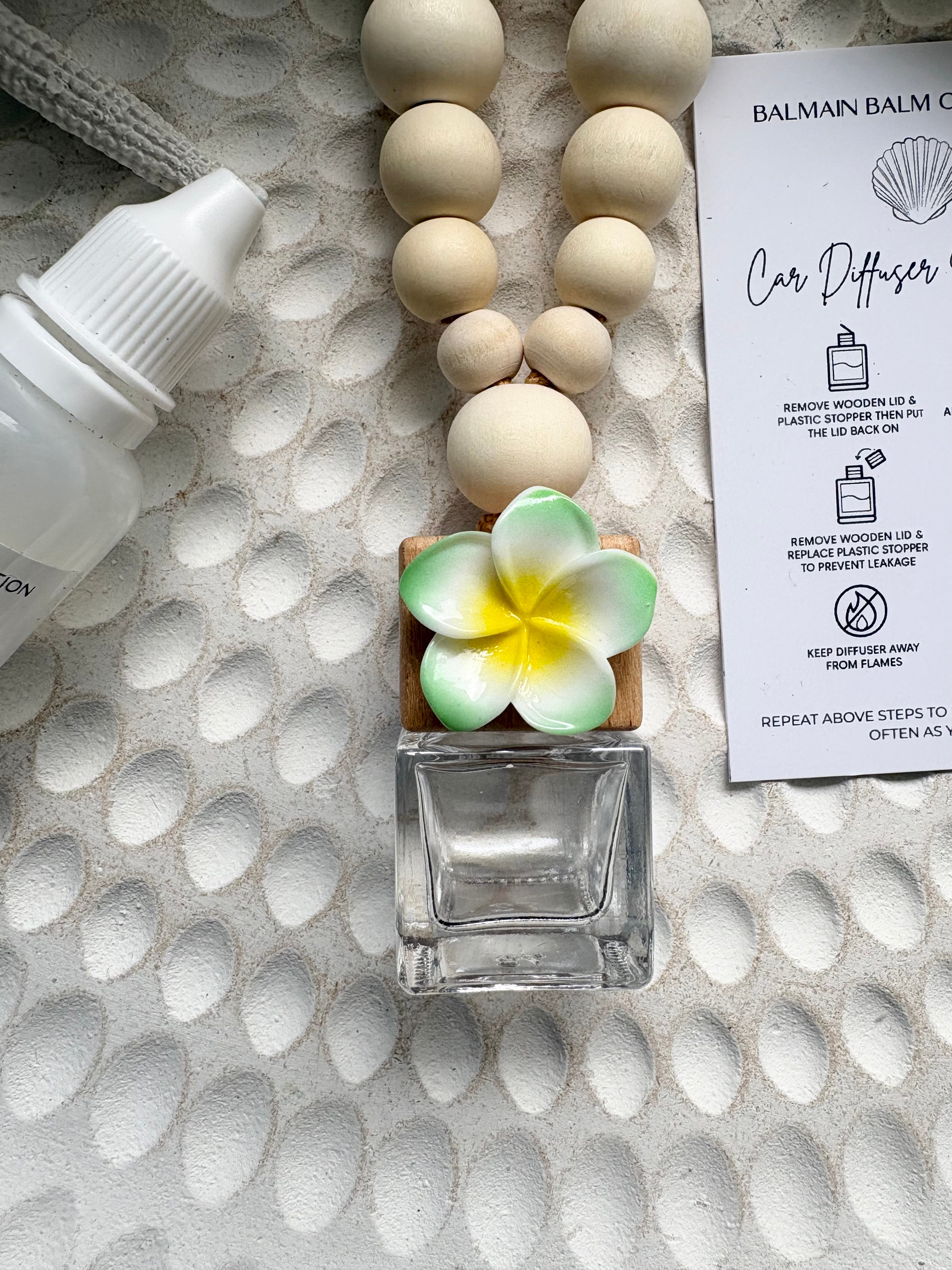 Ombre Frangipani Car Diffuser - Green