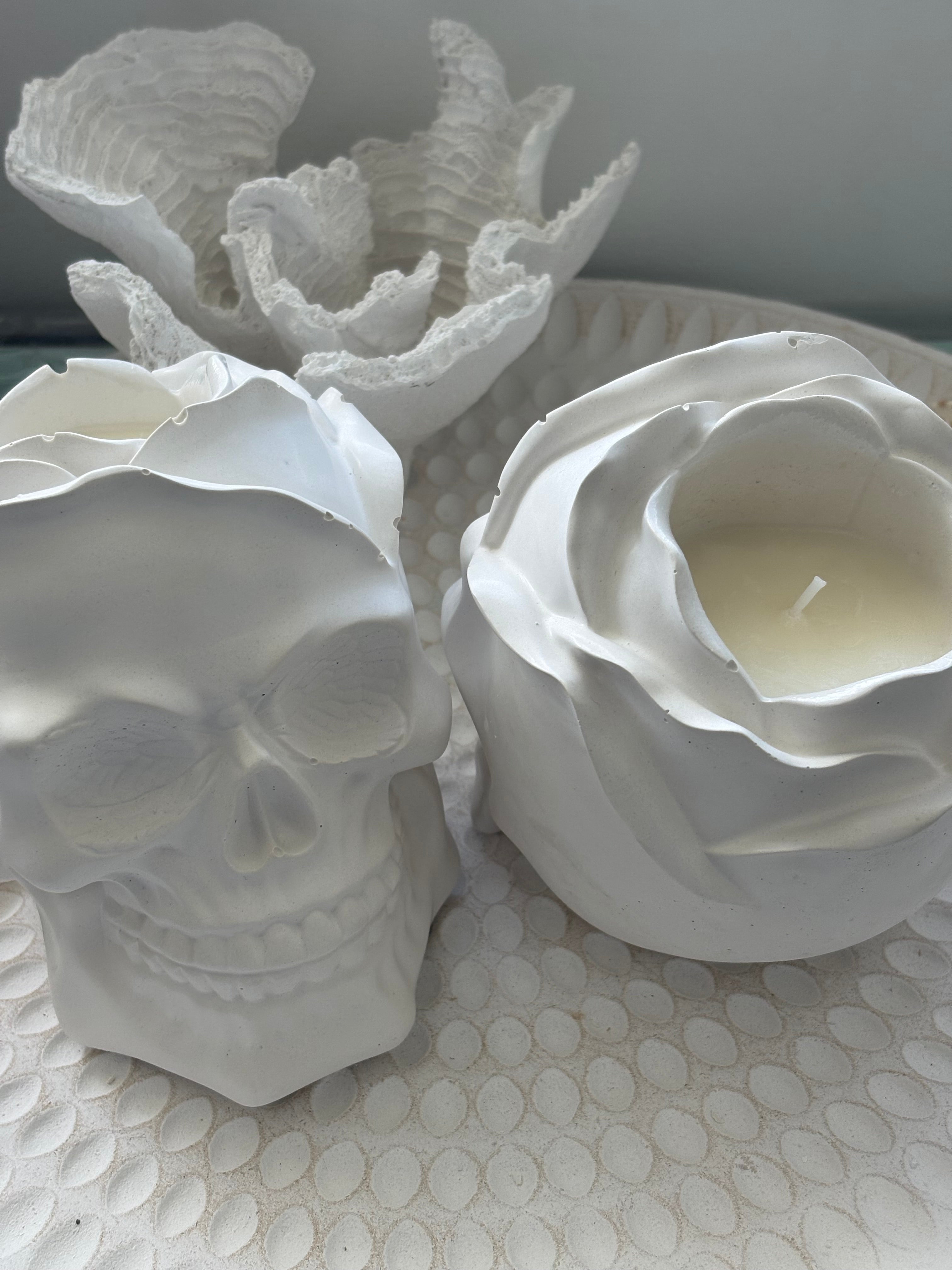 Limited Edition Rose Skull Candle