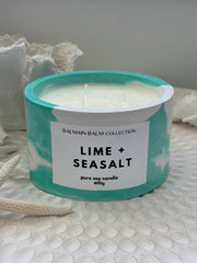 Green & White Marbled Candle - 400g