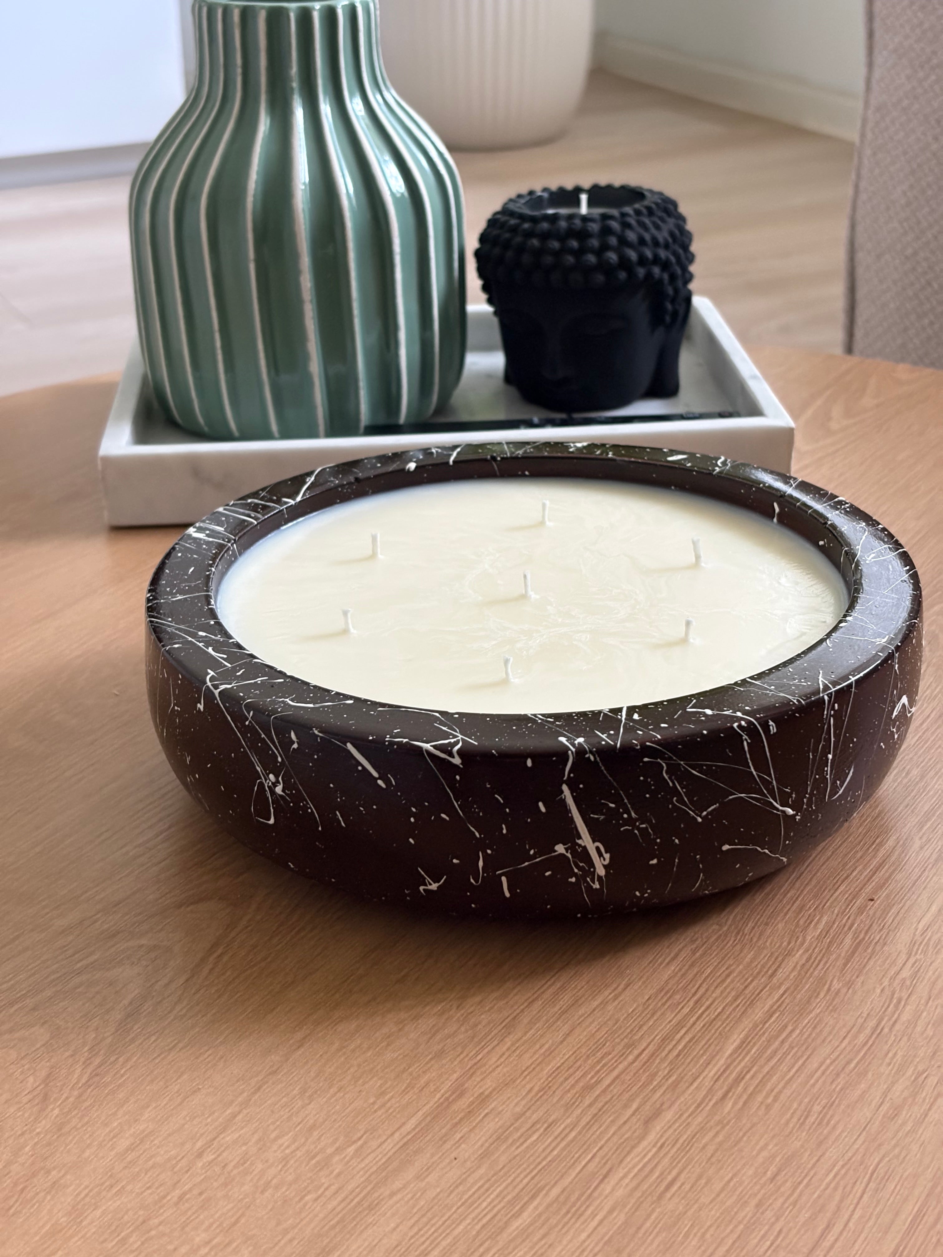 Deep Chocolate Abstract Concrete Candle | 1.2kg