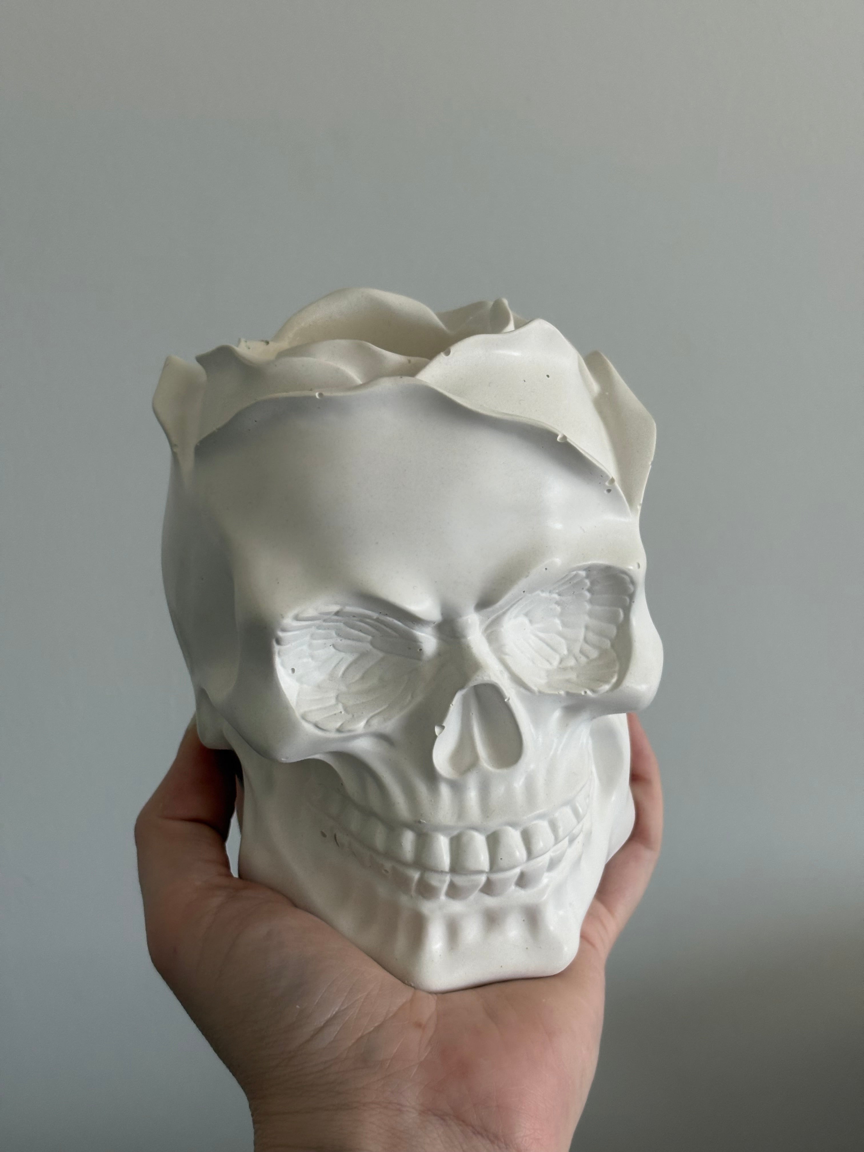 Limited Edition Rose Skull Candle