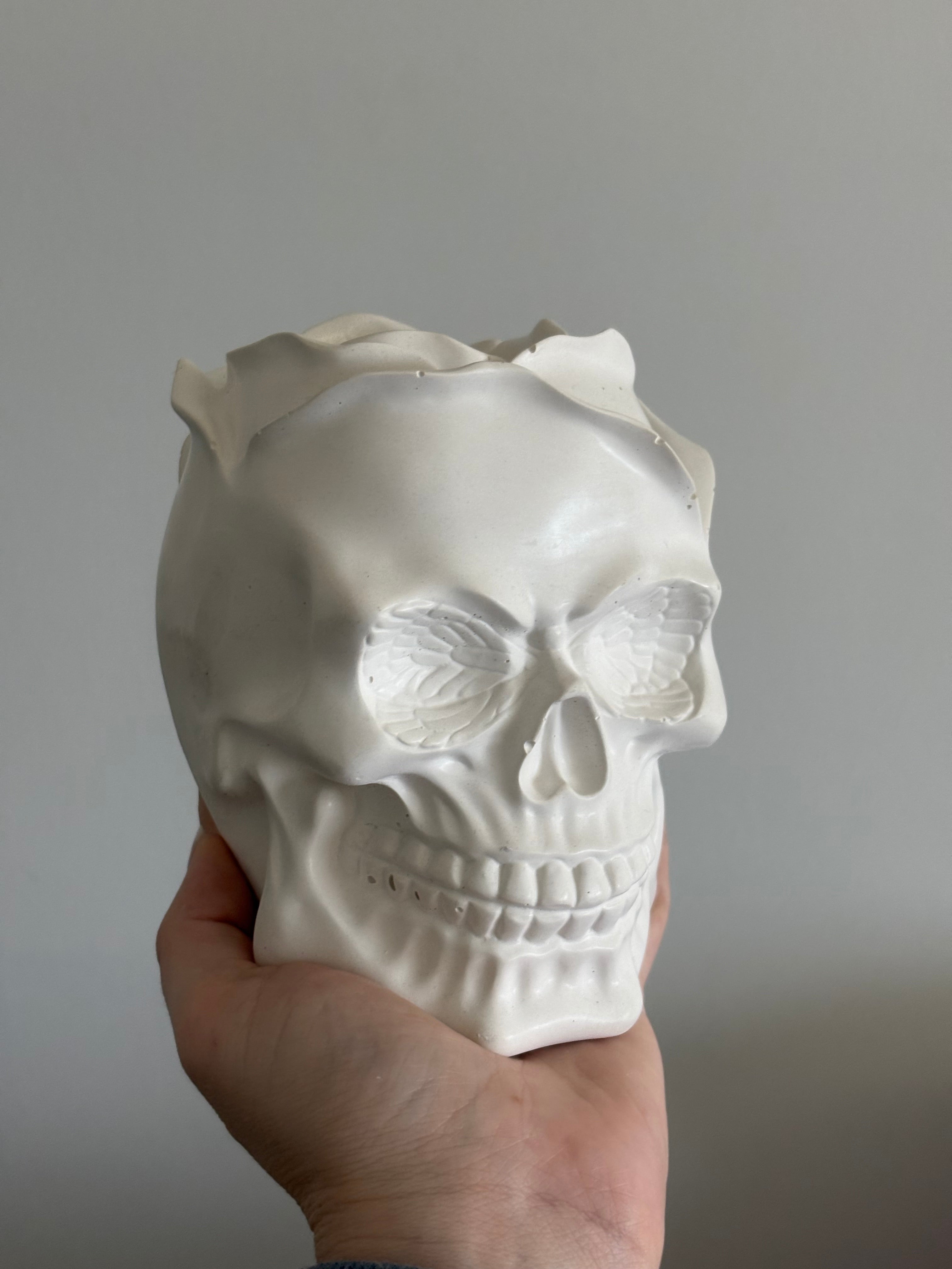 Limited Edition Rose Skull Candle