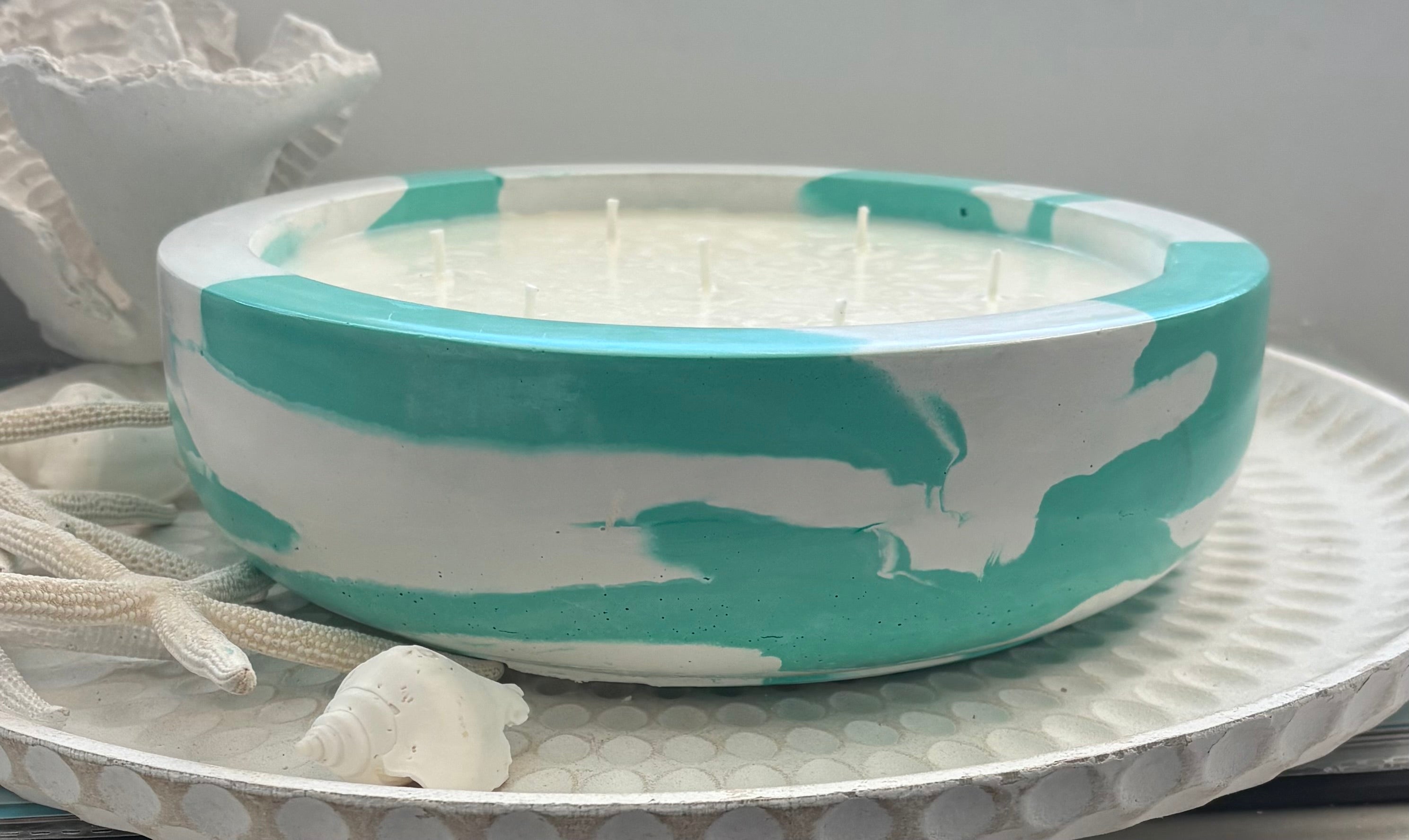 Extra Large Marbled Concrete Candle – Coconut Lime (1.2kg)