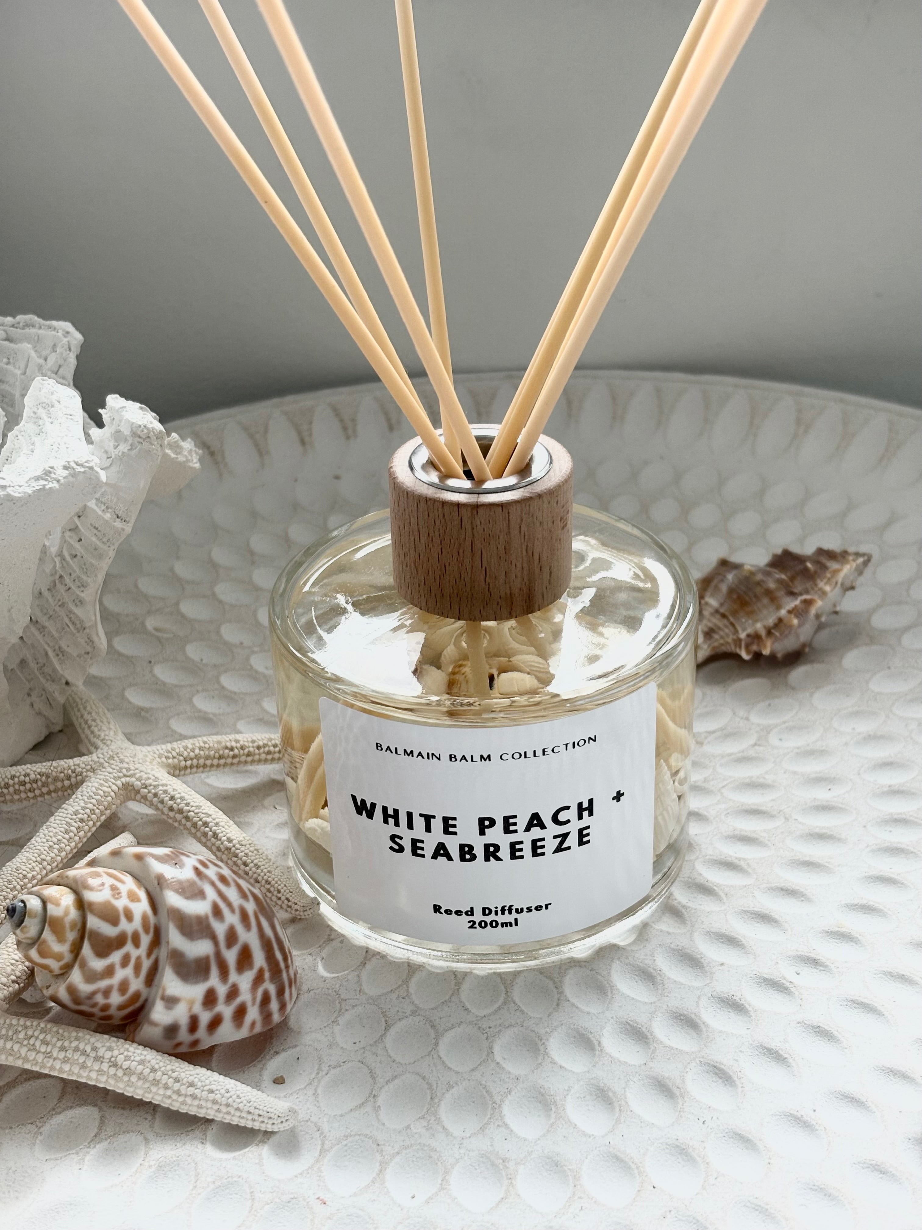 Coastal Shell Reed Diffuser - White Peach & Seabreeze