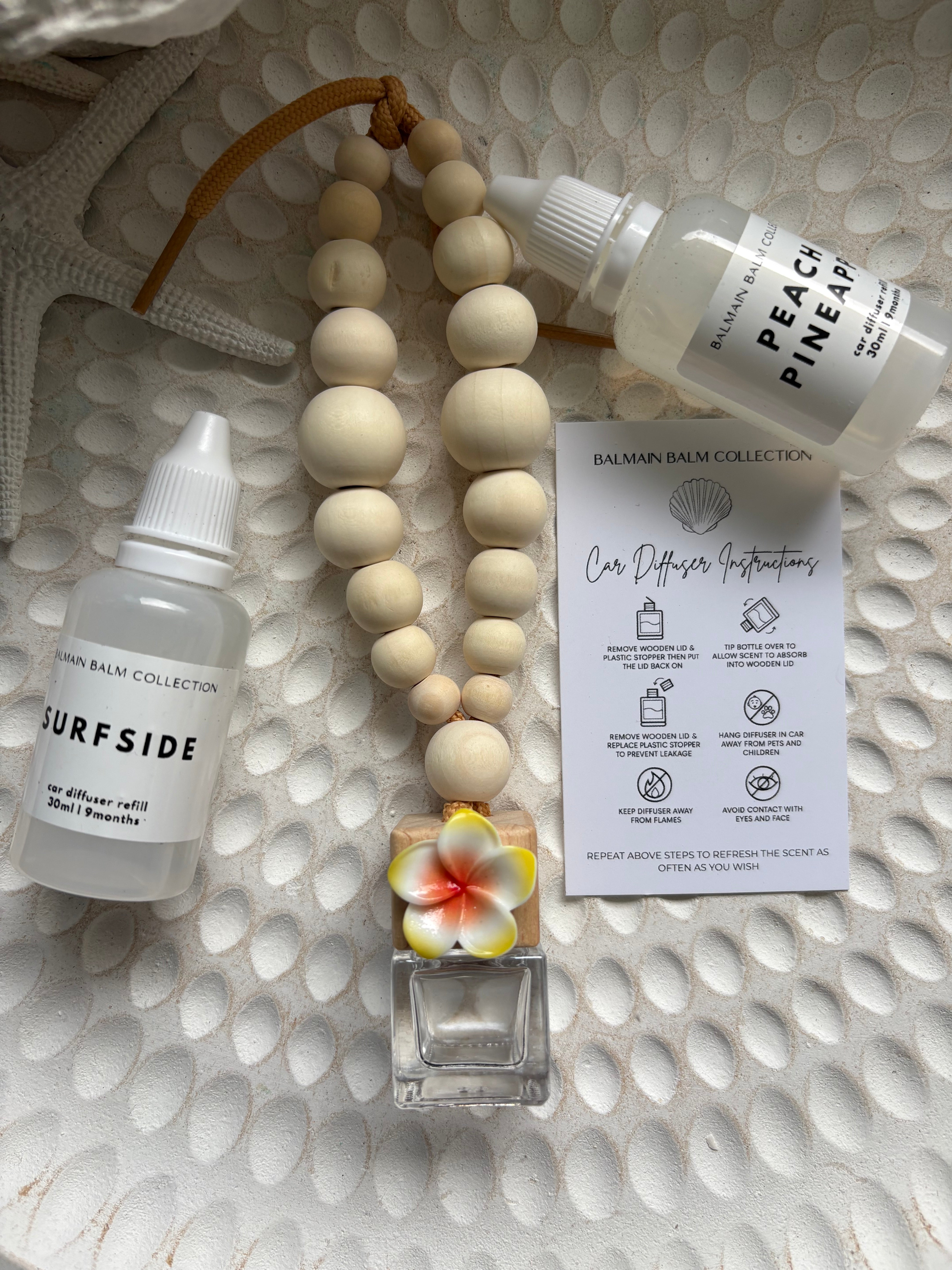 Ombre Frangipani Car Diffuser - Yellow to Orange