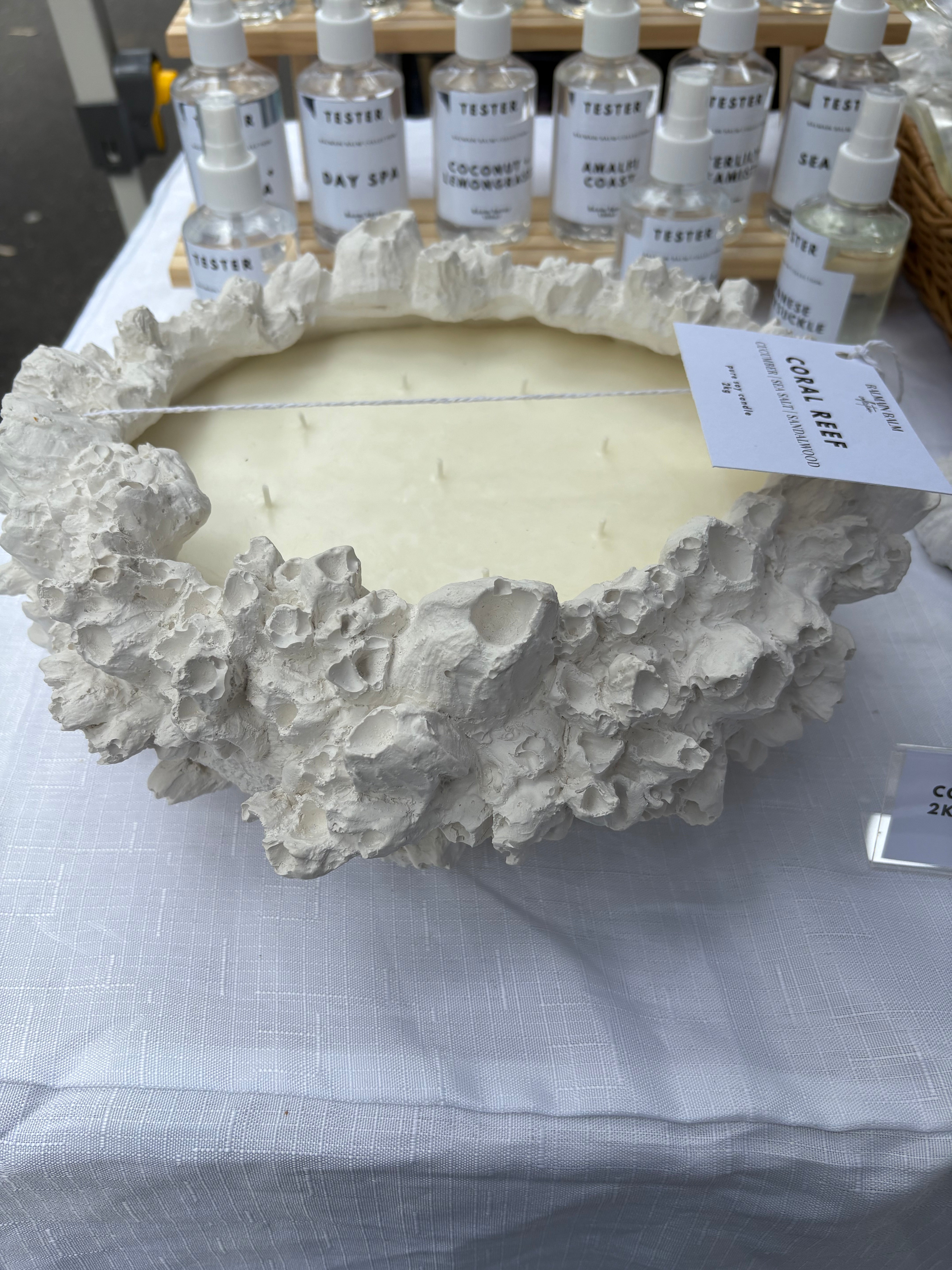 Extra Large Coral Reef Candle – Concrete | 2kg Pure Soy Wax