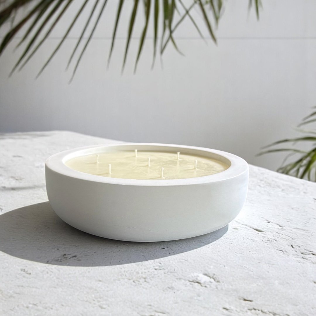 Large White Candle - Coconut Lime (slight discolouration)